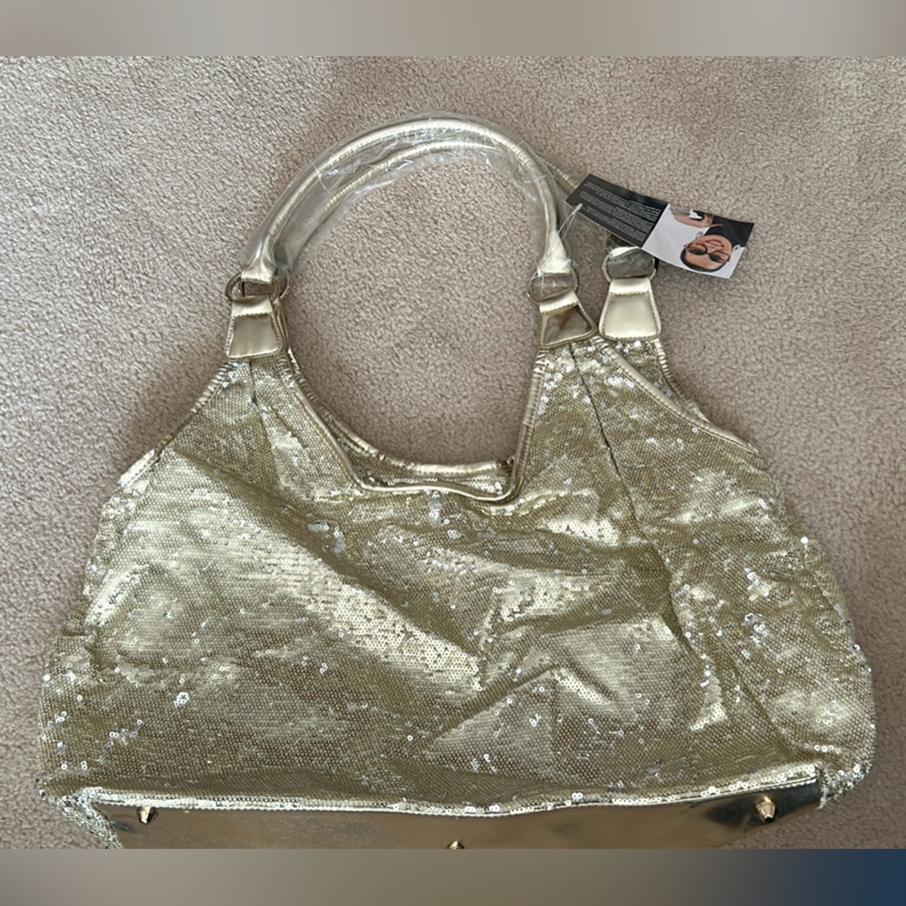 Joan Boyce gold Sequin Purse.